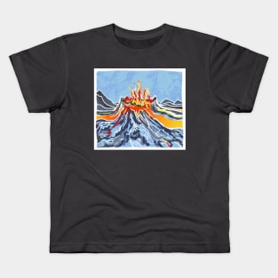 Iceland Volcanic Eruption Batik Style Design Kids T-Shirt